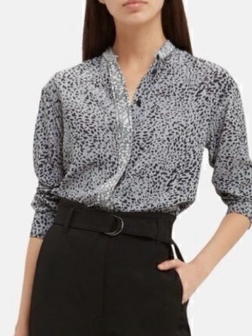 rag & bone Silk Abstract Spot Print Blouse Size Small - Picture 2 of 10